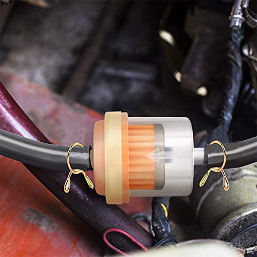Filtre Essence Moto - Universel Filtre Essence Tondeuse 4 Pièces Filtre Carburant 5mm + 3 M Conduite de Carburant + 10 Pièces Collier de Serrage pour Voiture, Moto, Tondeuses à Gazon - Image 8