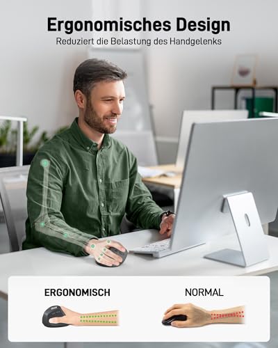 Acer Ergonomische Maus Kabellos, Wiederaufladbare 2.4GHz Vertikale Maus mit 3 Einstellbaren DPI, 6 Tasten… – Ansicht 5