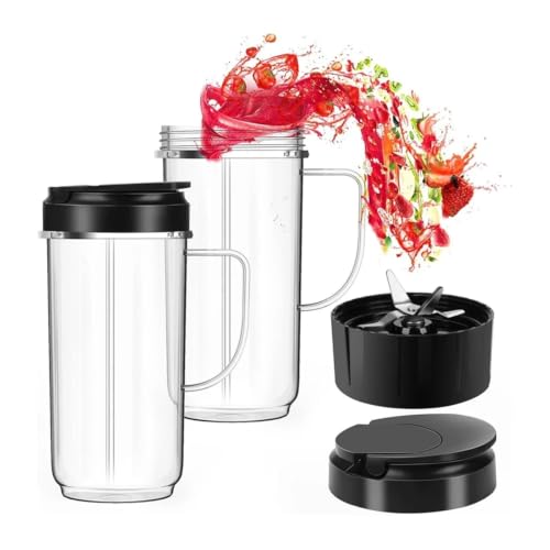 Taza de repuesto con asa y tapa antigoteo vaso de 22oz para licuadora Magic Bullet 5