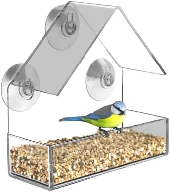 KUVIAS Clear Window Bird Feeder - Transparent Hanging Roam Wild Bird ...
