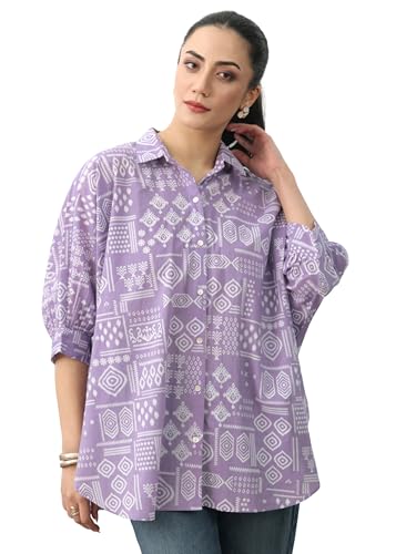 Image of Gerua By Libas Printed Cotton Blend Casual Shirt Suit