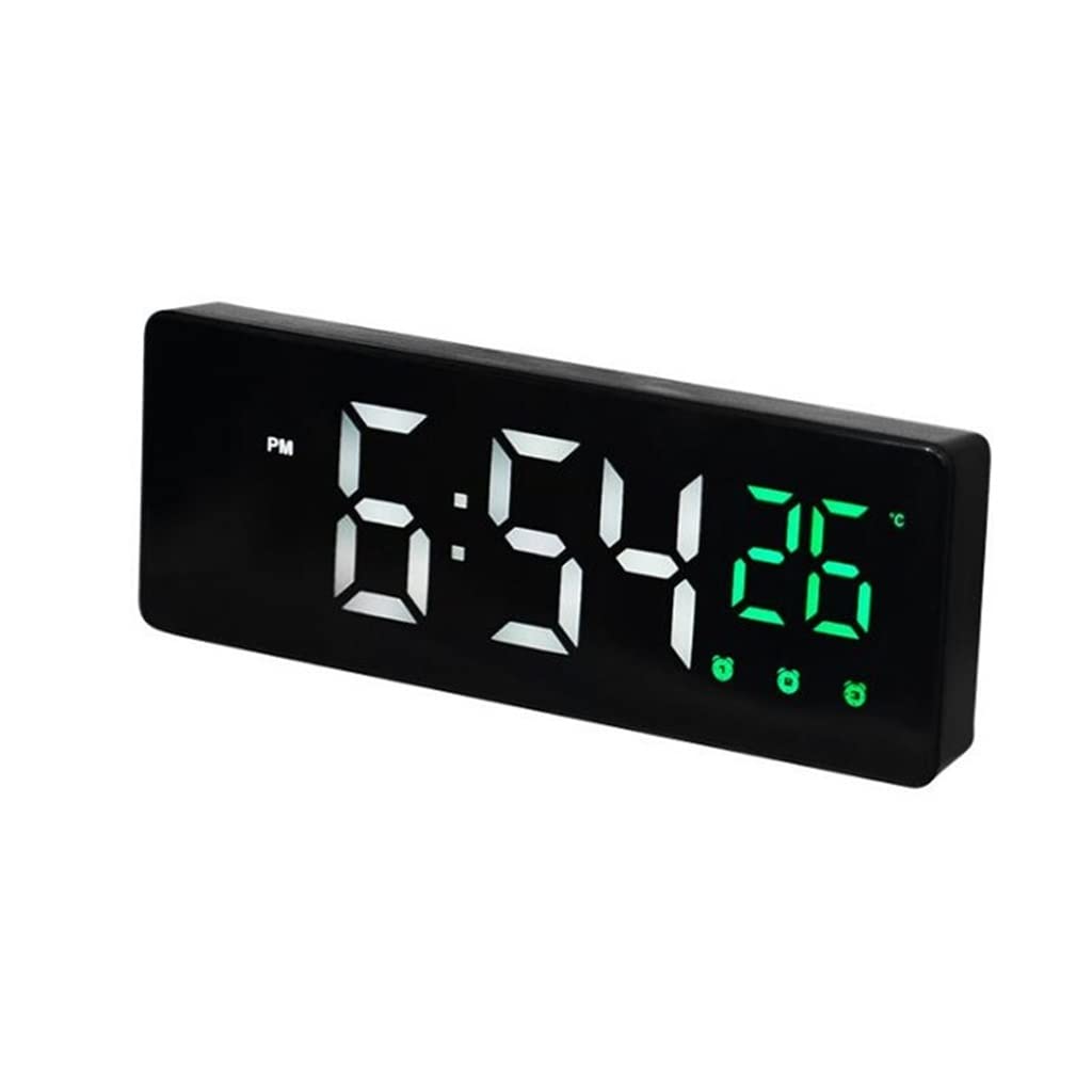 HRWLY LED Digital Alarm Clock Snooze Temperature Date Display Desktop Strip Clocks for Living Room Decoration(3-pack)