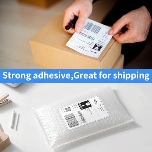 Image of RONGTA 4x6 Thermal Labels, Fanfold Shipping Label Compatible with Thermal Printers,Clear Printing,Permanent Adhesive,500 Sheets per Stack (White 4x6, 1 Stacks | 500 Labels)