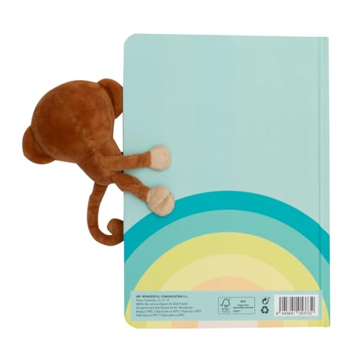 Mr. Wonderful - Notebook with plush and magnetic closure monkey - Magic moments - - 100% polyester - Contains 192 pages - Image 2