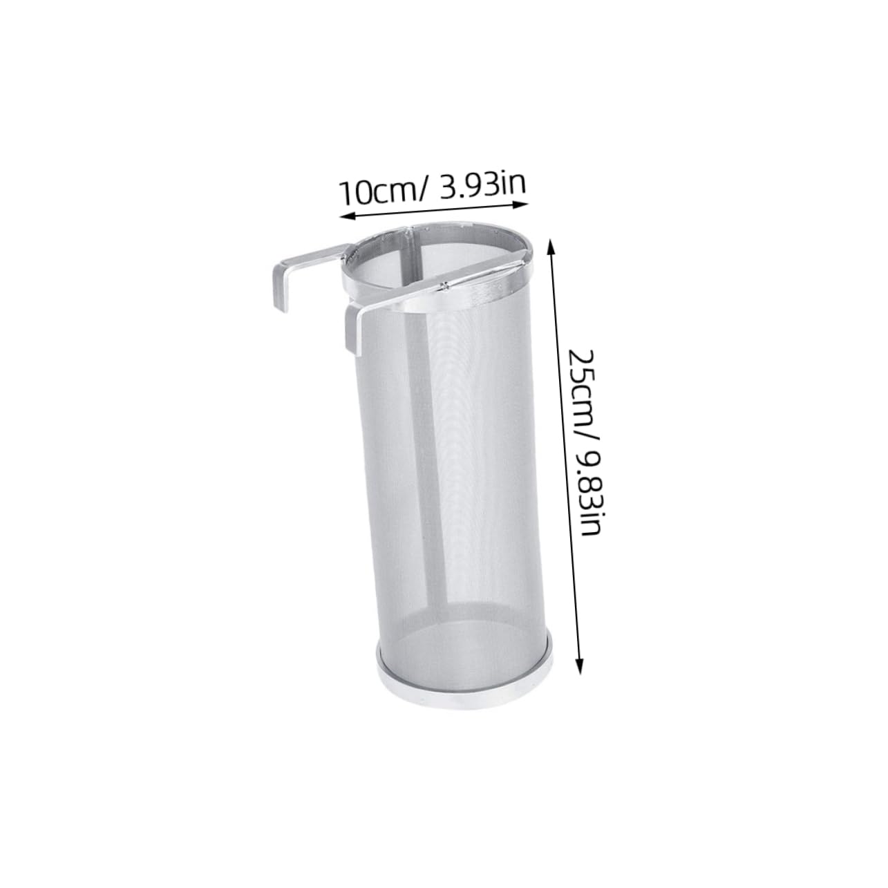 STOBAZA 1Pc Sturdy Wine Filter Barrel Stainless Steel Wine Making Filter for Home Brewing Easy to Use with Hooks for Stability for Fermenting and Filtering Liquids