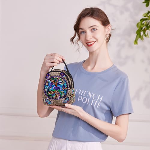 Embroidery Canvas Shoulder Bag Women Vintage Boho Mini Crossbody Bag Handbag Cell Phone Pouch2