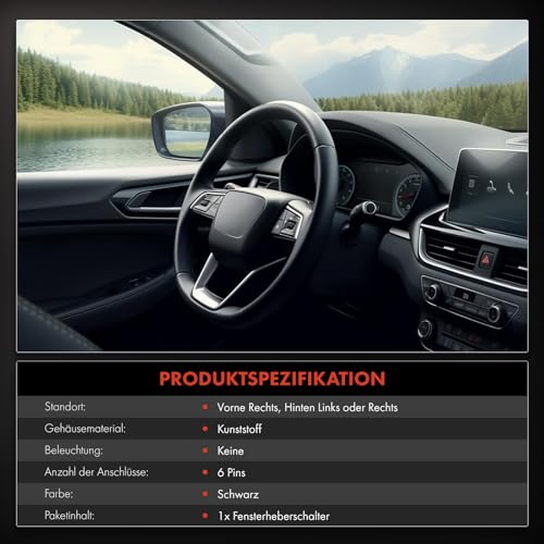 Frankberg Fensterheberschalter Steuerschalter Vorne Rechts oder Hinten 5-polig Kompatibel mit 3 BL 1.6L-2.5L 3 Stufenheck BL 1.6L-2.2L Replace# BBM266370