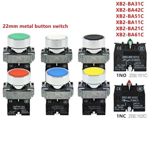Bouton poussoir XB2-BA31C noir 22mm pour boîtier de commande et tableau