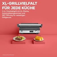 SEVERIN Kontaktgrill SEVINI FLEX, 3-in-1 Multikontaktgrill, hochwertige Keramikbeschichtung, XL-Grillfläche, spülmaschinengeeignete Grillplatten, Burger, Panini, 2000W, schwarz/Edelstahl, KG 2380 – Ansicht 4