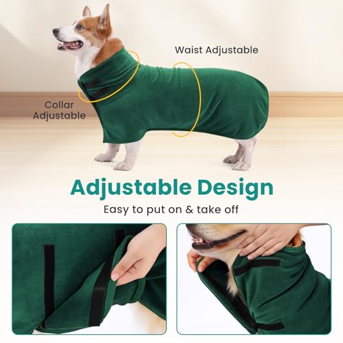 PETTOM Hundebademantel, Bademantel Hund Extra Saugfähig, Hunde Bademantel Mikrofaser Schnelltrockend, Hundetrockenmantel für Große und Mittelgroße Hunde