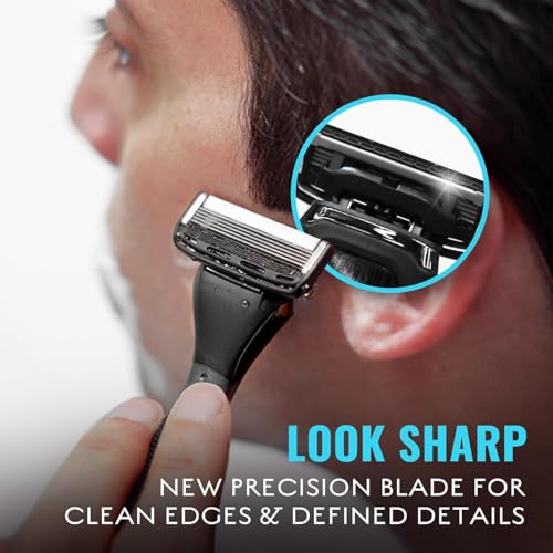 Jeremy’s Razors for Men, Precision 5 Shaving Kit, 4 Razor Cartridges, Shave Cream 6oz with Aloe + Cocoa Butter, Post Shave Balm 3.4oz, Ergonomic Grip Handle, Travel Bag, 8 Piece Set - Image 6