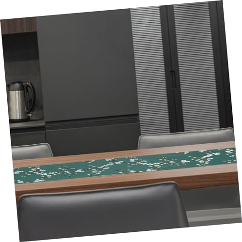 Chemin de table chinois polyester vert fleur de prunier décoration table fête banquet chic - 3
