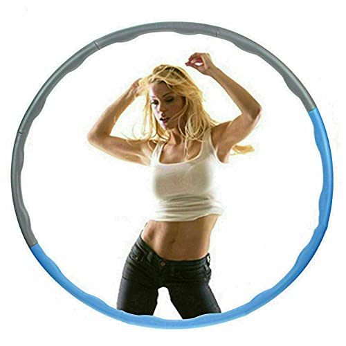 DayPlus Hoola Reifen Hoop Fitness mit 8 Schaumstoff Massage Abnehmbarer Hullahoop Hulahupreifen für Erwachsene und Kinder Gewichtsreduktion Abnehmen Fitnessübungen Blue Cover