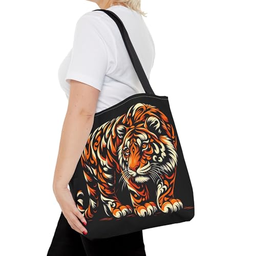 Premium Orange and Black Camouflage Tiger Tote Bag with Reinforced Stitching4