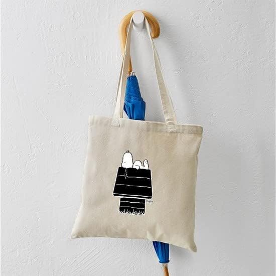 Miniatura 7 de CafePress Peanuts Snoopy - Bolsa reutilizable de lona color beige natural