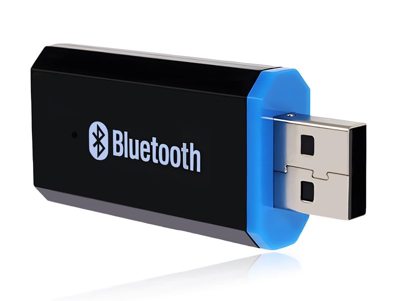 QOFOWIN USB Bluetooth Receiver Adapter, Wireless Audio Adapter Car Kit Music Receiver for Home Stereo/Car Stereo Sound System Speakers with 3.5mm Cable.(Aux in) (Yet-M1)