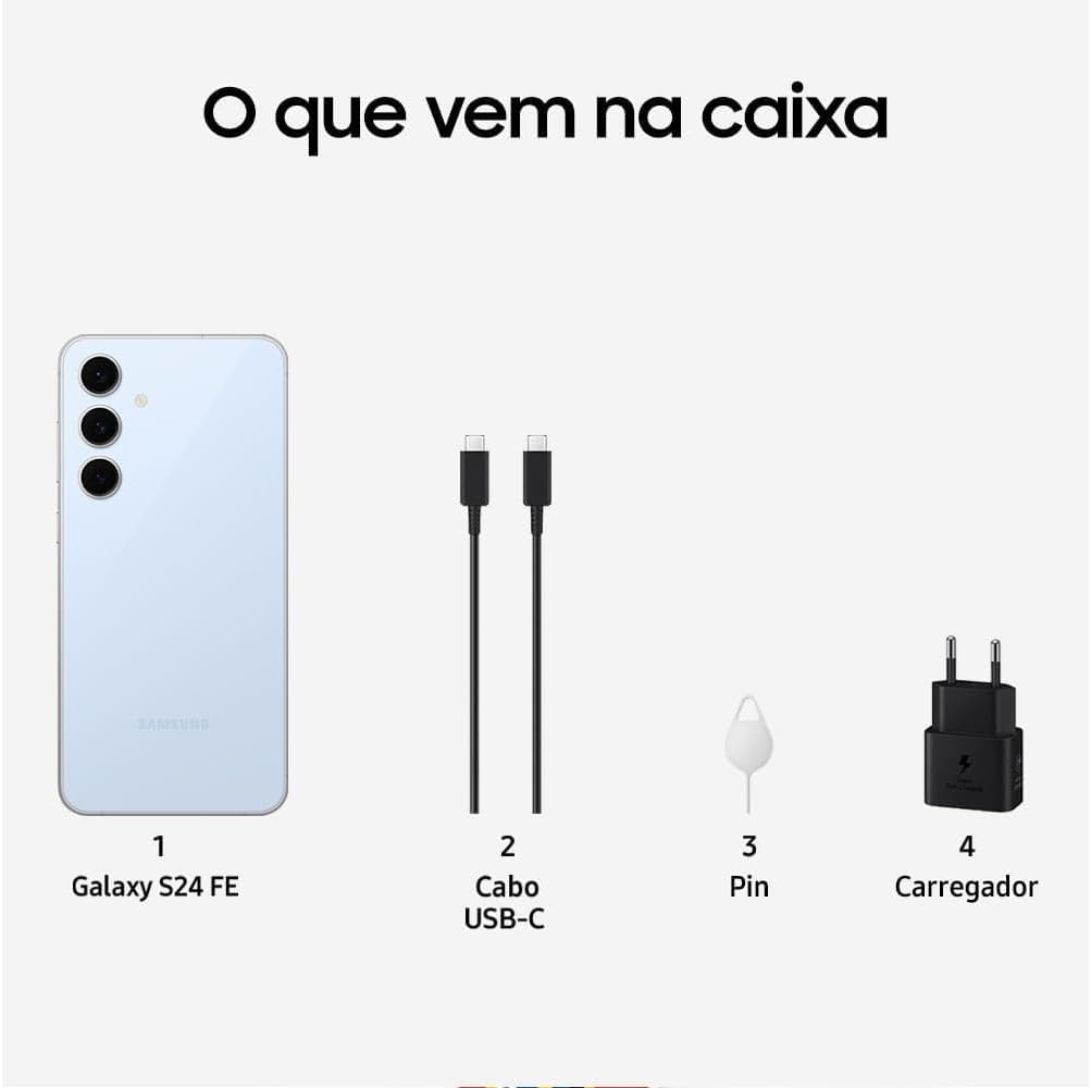 Samsung Galaxy S24 FE Ai Phone, 512GB/8GB GSM Unlocked Smartphone, High-Res 50MP Camera, Long Battery Life, AMOLED Bright Display, Latin American Stock SM-S721BLBPTPA, 2024 - (Blue) image 3 of 3 B0F56X8BBS