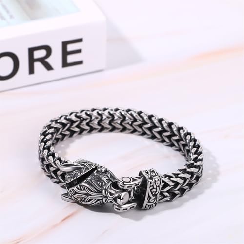Pulsera Vikinga de Acero para Hombre con Cierre de Resorte miniatura 4