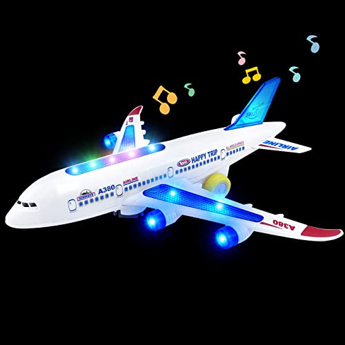 Blooming Lilies Musical Plane Toys For Toddlers, Airplane Crawling Toys With Smart Steering For Infant Early Educational, Baby Toys For 3+ Year Old Boys Girls #TOP1