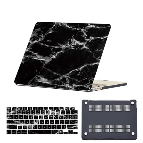 Housse MacBook Pro 16 Pouces protection rigide A3186 A2991 A2780 coque clavier marbre noir étui