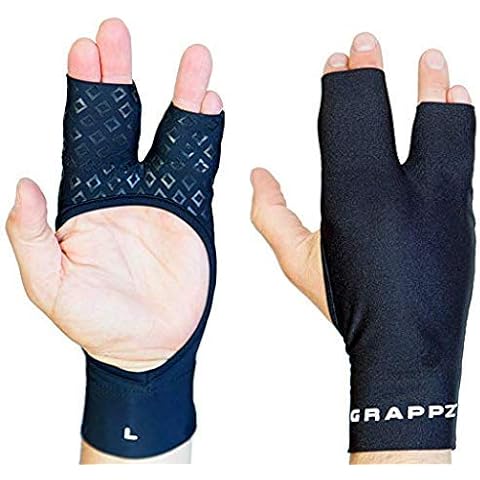 Grappz - Ju Jitsu BJJ Finger Tape Alternative Compression Grappling Gloves V1 - Black, XXL Cover