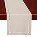 Grelucgo Handmade Hemstitched Polyester Rectangle Table Runners,Beige 14x48 inch