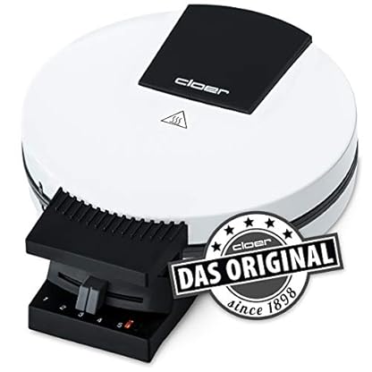 Cloer 120 Waffeleisen für klassische Waffeln im XXL Format, Waffelgröße 19,5 cm, 1200 Watt, Backampel, Stahl, Weiß – Bild 3