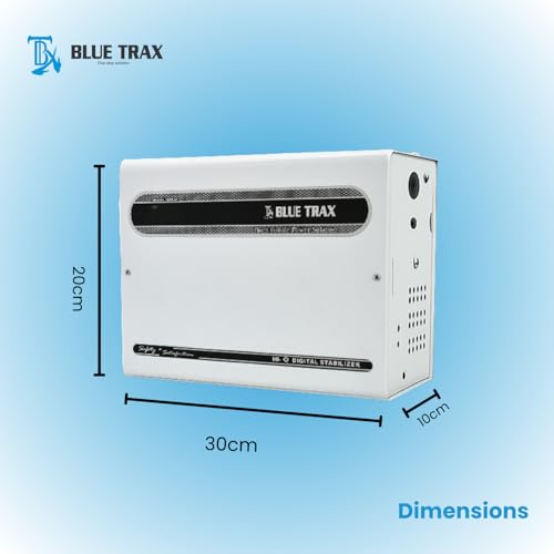 Image of BLUETRAX 4 KVA 3200W Voltage Stabilizer | 130V-300V | Copper Automatic Hanging Digital Multipurpose | For All Inverter & Non-Inverter up to 1.5 Ton AC | ISI Certified | 10 Years Warranty