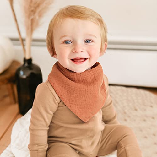 Konssy 77S449 Muslin Baby Bibs 8 Pack Bandana Drool 100% Cotton thumb #3