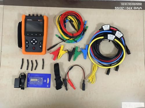 Power Factor Harmonics Analyzer Handheld Power Quality Analyzer 32GB Energy Logger (Mi550+4pcs NRC200(10A-7200A,Diameter 200mm))