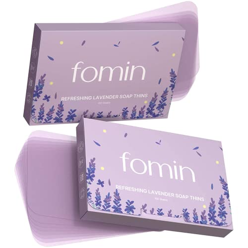 Image of FOMIN Paper Soap Sheets for Hand Washing - 200 Lavender Travel Soap Sheets