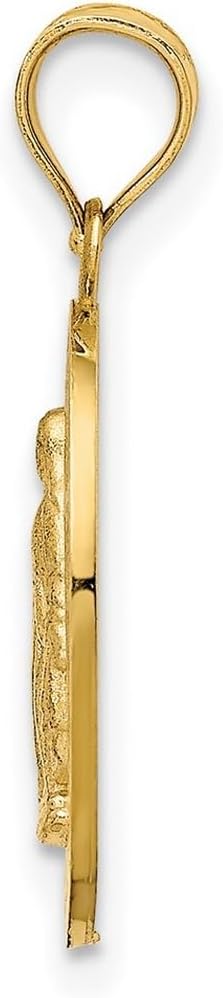 JewelryWeb 14k Solid Yellow Gold Polished Virgin Mary Pendant Necklace 21.5x11.3mm Wide Pendant for Women - Image 3