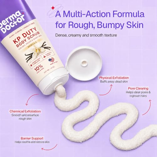 Image of DERMAdoctor KP Bump Eraser Vanilla Body Scrub, Keratosis Pilaris, 8 oz