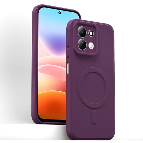 Image of Outlouders Back Cover for Redmi 17 5G | Soft Matte Silicone | Slim Fit | Magnetic-Safe Logo Design (Magnetic-Safe Not Compatible) | Shockproof | Camera Protection Bumper Case (Purple)