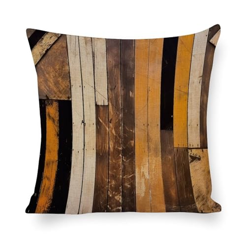 Housse de coussin effet bois rustique pour canapé et lit cosy - 3