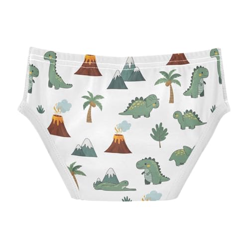 CHIFIGNO Cute Cartoon Dinosaurs White Boys' Underwear Cotton Boys Briefs Printed Breathable Brief Underwear2