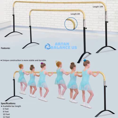Artan Balance Extension 6Ft Single Bar Curved Ballet Barre - 25" Or 2Ft - This Is Extension Only, Not Barre Itself #TOP3