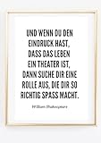 Din A4 Kunstdruck ohne Rahmen - Spruch Zitat Shakespeare - 
