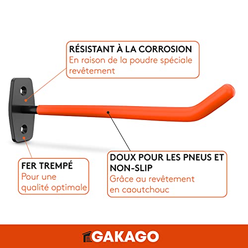 Support mural pour pneus Gakago avec 4 supports de jantes complets
