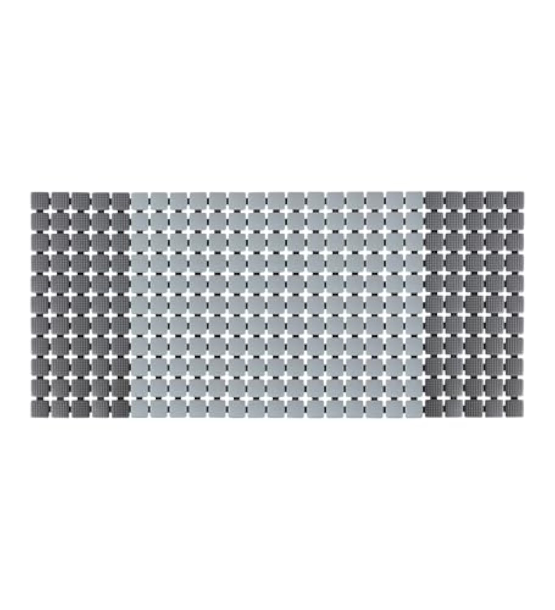 Anti-Skid PVC Shower Mat, Grey & Black