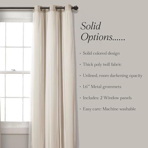 Lush Decor Sheer Grommet Curtains With Insulated Blackout Lining, Window Curtain Panels, Pair, 38"W x 95"L, Wheat - Curtain With Sheer Overlay, Elegant Blackout Curtains for Bedroom by Lush Decor - Image 8