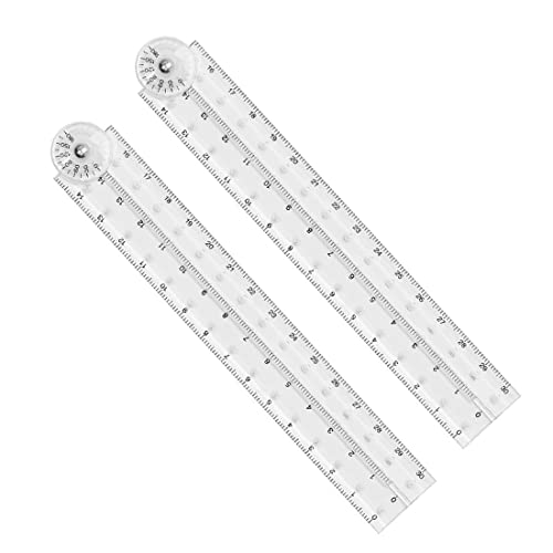SULIUDAJI 2 règles pliantes, règle pliante transparente, règle en plastique simple, papeterie scolaire transparente et flexible pour les bureaux des enfants...