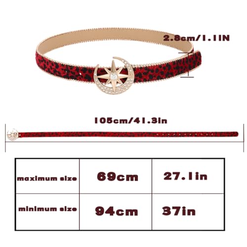 Fashion Leopard Print Ladies Belt, Genuine Leather Rhinestone Buckle Leather Belt for Jeans2