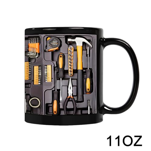 Mechanic Toolbox Set Pattern Humorous Coffee Mug, 11Oz Ceramic Novelty The Ultimate Mechanic's Toolbox Mug with Handle for Juice Beer, Tea, Milk, Beverage, Cafe for Engineers, Men, Him, Dad Gift - Image 7