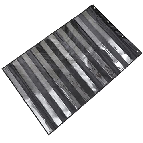 SEWACC Pocket Chart, Hanging Storage Bag, Wall Pocket Organizer for Classroom, Black, 44.09 X 27.95 Inches
