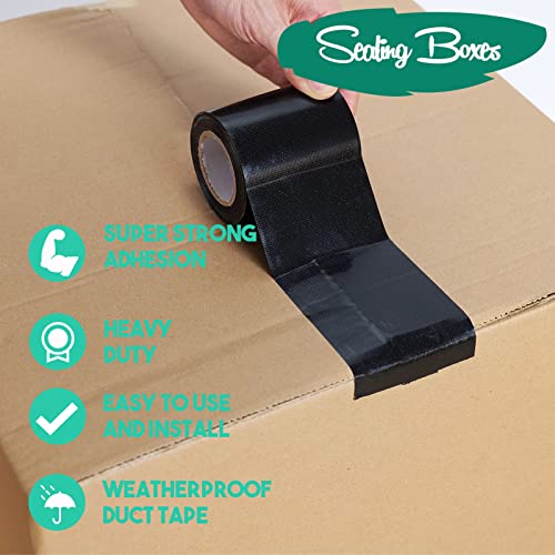 Autrends Black Duct Tape, 3 Inches X 10 Yards(33 Ft) - Super Strong, Heavy Duty, No Residue, Waterproof, Multi-Use, All-Weather And Tear By Hand For Repairs Industrial Office Diy Indoor Outdoor Use #TOP3