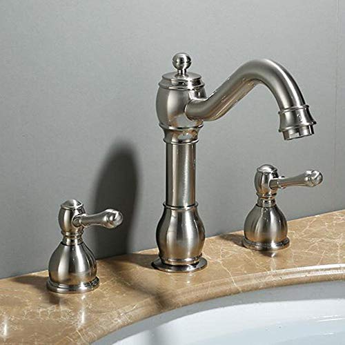 Mitigeur de lavabo 3 trous en laiton massif brossé noir patiné - 2