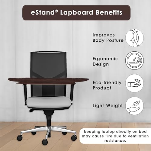 Image of Lap Board for Study | Home | Dining | Office | Laptop | Computer Desk | Reading & Writing | Multi-Purpose | Made in India | (WENGE, SPIDER-LB-30X16-WENGE)