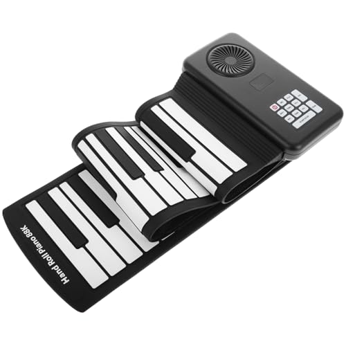 Abaodam 鍵アップ式ピアノキーボード シリコン製 折りたたみ式電子ピアノ 内蔵スピーカー付き ポータブル設計で旅行や練習に適した楽器