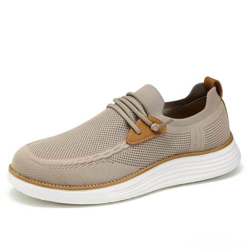 Image of Wrezatro Men's Arch Support Casual Slip-on Shoes Loafers for Men Non Slip Comfortable Shoes